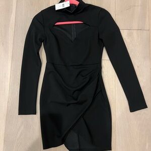 Elegant Black Long Sleeve Dress